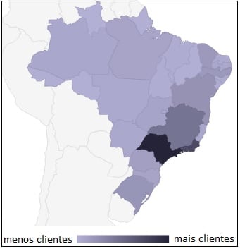 Mapa do brasil indicando onde as pessoas estão