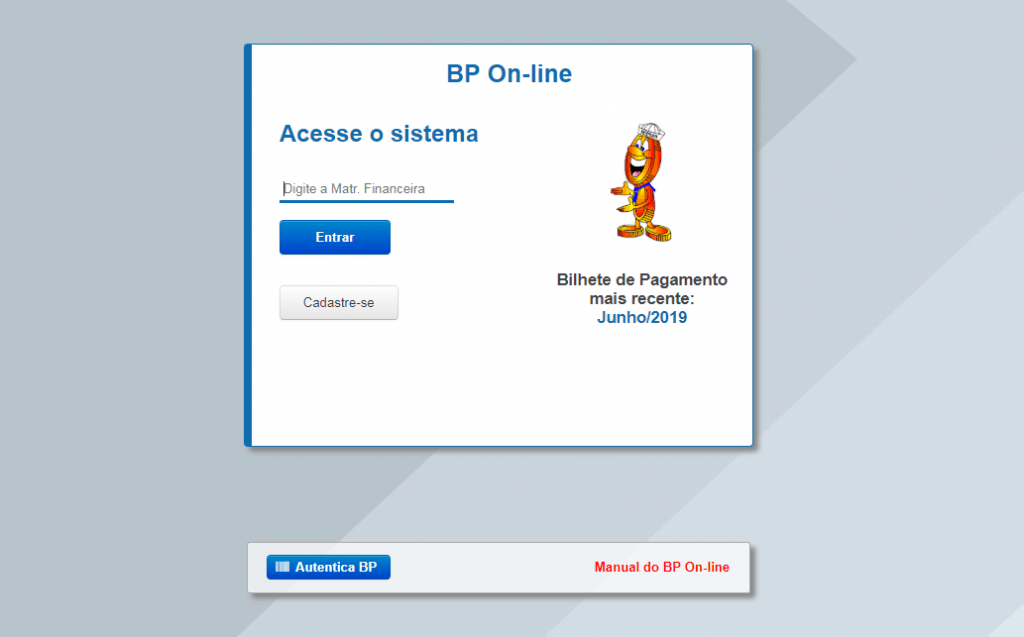 bp online - tela inicial