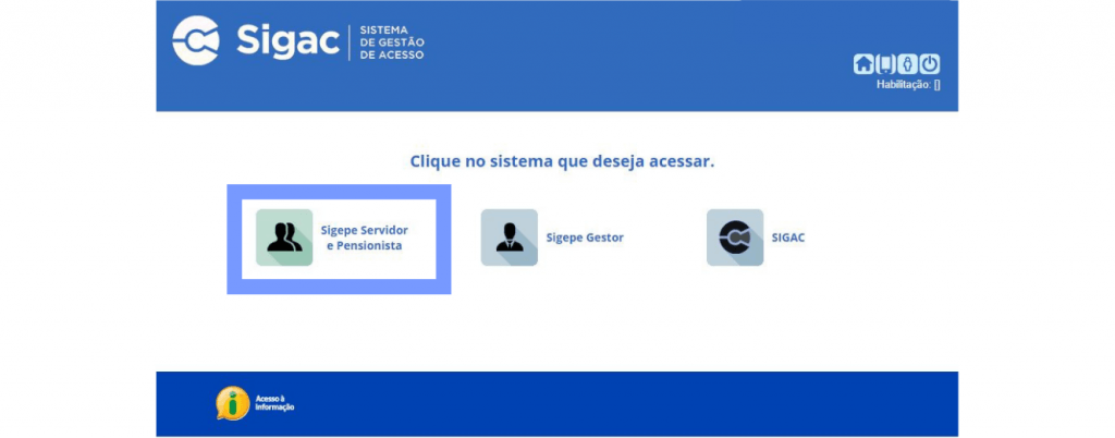 Informe de Rendimentos para IR pelo SIGEPE - Tela de entrada do SIGAC